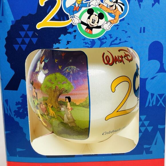 Walt Disney World 2000 Millennium Glass Ball Ornament Donald Goofy Mickey in Box - Picture 5 of 8